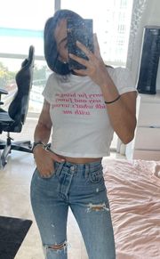 White Crop Top “sorry For Being So Sexy And funny Idk What’s Wrong With Me”