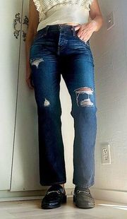 Hollister  Denim Jeans 30 x 30 Dark Wash Straight Leg Unisex Style Mid Rise