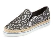 Jimmy Choo Metallic Leopard Print Leather Espadrilles