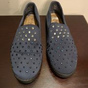 Soft style Hush puppies brand navy blue slip on with rhinestones size 7.5