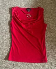 Red tank with heart detail