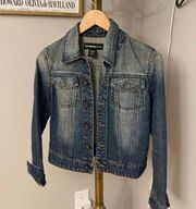 Womens distressed denim jacket by Express Jeans size small