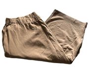 Lands End Womens Tan Rich Camel Sport Knit Capri XL Extra Large. W/Pockets