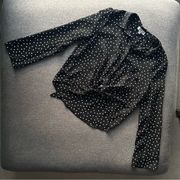 Ten Sixty Sherman // Polka Dot Front Tie Button Down Blouse