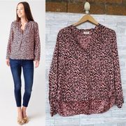 ZADIG&VOLTAIRE  Tink Squeleton Leopard Print Silk Blend Blouse - Rose medium