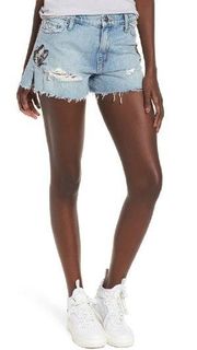 Hudson Denim Sade Embroidered Shorts Size 25 Butterfly Distressed Cut Off 29 8