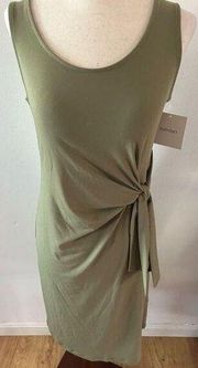 Ellen Tracy  olive green dress stretchy size xs