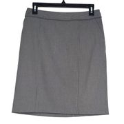 Halogen Gray Side Zip Pencil Skirt Checkered Plaid Knee Length Women's 4