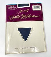 90s HANES Vintage Navy Silky Sheer Control Top Sandalfoot Pantyhose