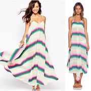 Mara Hoffman Swim Maxi Rainbow Striped Beach Dress Size Small