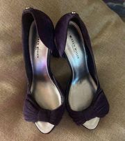 Karen Millen Peep Toe Purple Suede Heels, Size 37