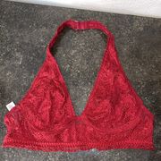 Victoria's Secret  Bralette Halter Lace Red Small