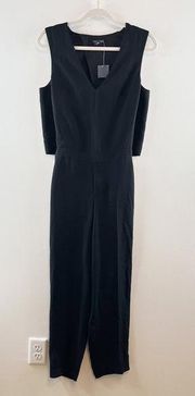 Club Monaco Sleeveless Open Slit Back Pant Jumpsuit Romper Black 4