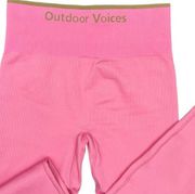 Outdoor Voices Seamless Ribbed 7/8 Leggings Bubblegum Pink, NWT, Medium