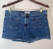 Vintage Xhilaration Denim Jean Shorts Size 29 Waist Dark Wash Mid Rise