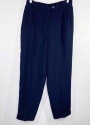 Emma James Liz Claiborne Navy Blue High-Rise Trouser Pants Women's Size 8