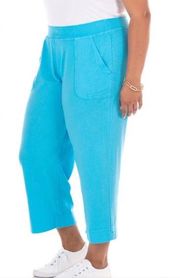 Fresh Produce | Turquoise Drawstring Getaway Clam Digger Pants - sz3X $69