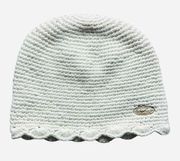 Nike Womens Vintage  Athletic Scalloped Cream Beanie Winter Hat
