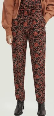 New  Scotch & Soda Printed Tapered Paper Bag Trousers Size X-Large