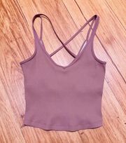 Vuori Rib Crop Tank in Marsala