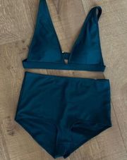 Summersalt Plunge bikini Top & The Classic High Rise bikini in Seaweed Size 6