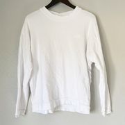 Lna Logo Distressed Hems Pullover Sweatshirt White XS