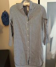 Everlane Striped Button Down Shirt Dress with Pockets Sz 2