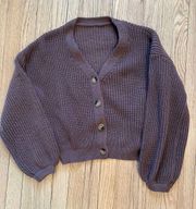 brown knit cardigan 