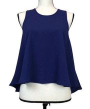 Akira Desire You Trapeze Sleeveless Casual Top Navy Blue Women Size S Small New