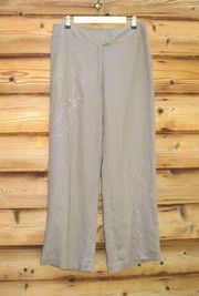 NWT High Rise Wide Leg Brown Linen Pants