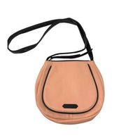 WILDFOX Women's Crossbody Saddle Bag Blush Peach Black Faux Leather