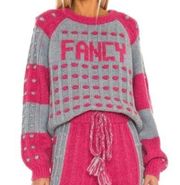 LoveShackFancy Pink and Blue Ellyn Alpaca Fancy Crewneck Sweater