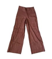 CLUB MONACO Rust Linen Blend Wide Leg Pants Size 00