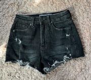 Black Denim Shorts