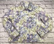 Croft & Barrow Womens Small Floral Cottage Core Canvas Button Front Jacket