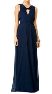 Badgley Mischka Navy Blue Petunia Gown Size 4 US $795