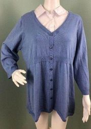 NWT Motherhood Maternity Blue Layered Look Sweater Size XL Extra Large