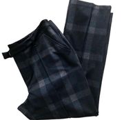 Democracy High Waisted Plaid Belted Crop Pant Sz. 14X28 Black Brown Pockets
