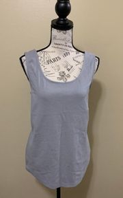Gray Solid Large Tank Top