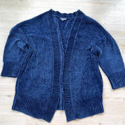 Modcloth Chenile Open Front Cardigan Sweater‎ | Blue Size Large