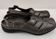 Comfort Wave Sz 7.5 Dark Gray Metallic Loafers Walking Shoes