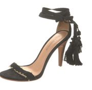 Ulla Johnson Danielle Tassel High Heel Stiletto Sandals Black Women's Sz 38/US 8