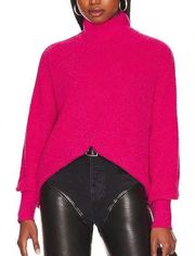 Lovers + Friends Jade Turtleneck Sweater Hot Pink XS