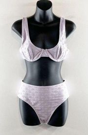 Monki / ASOS Eyelet Underwire Bikini Two Piece Lilac Purple Small