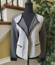 Caslon Sweater Cardigan- Sz M Long Slvs Zip Pocket