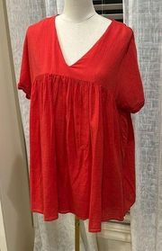 EUC Size Small red boho mini dress