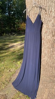 NWOT Y2K 2000s  Apparel Size 5/6 Navy Blue Maxi Side Slit Formal Dress