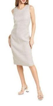 J.Mclaughlin Xandra linen blend sheath shift dress tan