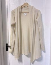 Shaw Collar Cashmere Sweater with leather arm patches size M/L