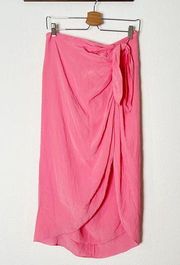 Ganni Bini Faux Wrap Pink Skirt